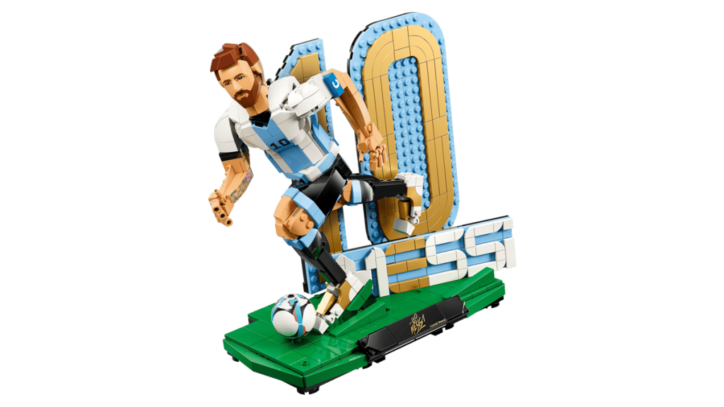 A toy figure of a football player