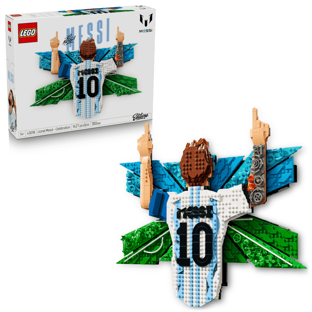 A toy model of a man with his arms up LEGO Editions
