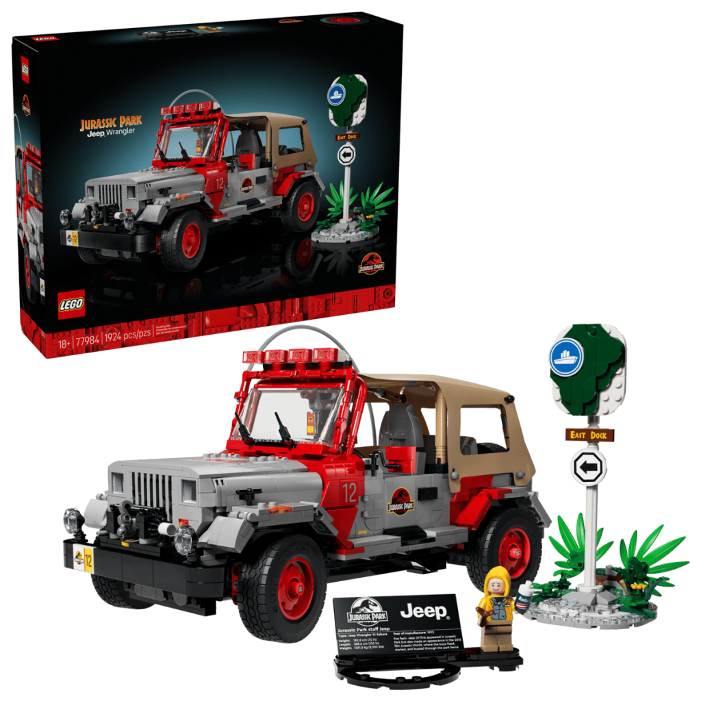 A toy jeep and a lego figure