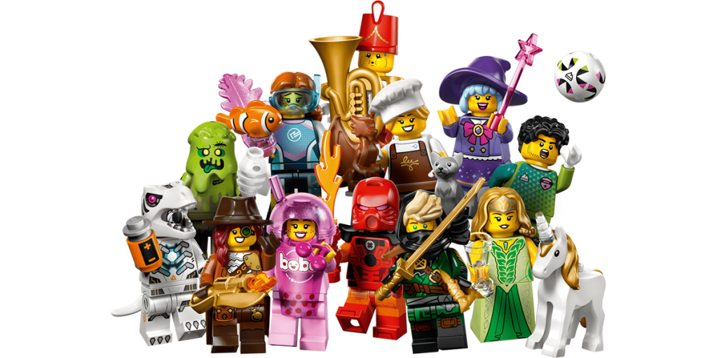 A group of toy figures