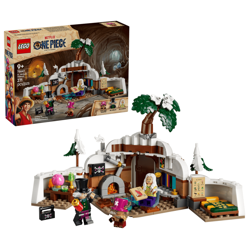 A toy building set with a box