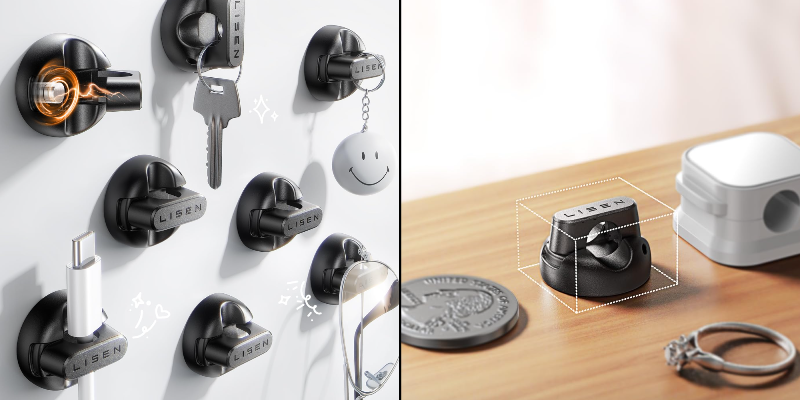 A close up of a key holder