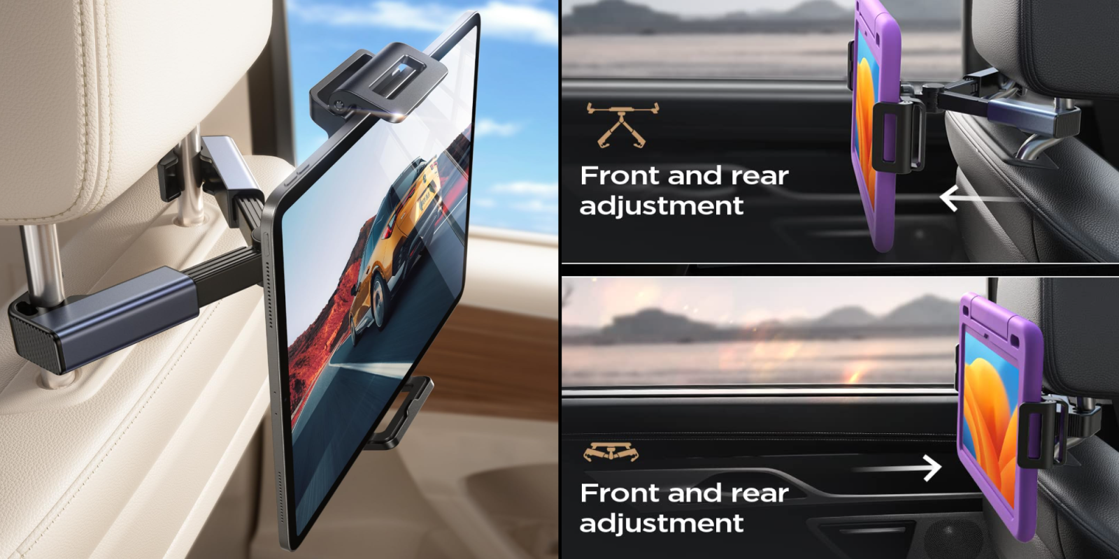 A screen mounted on a car