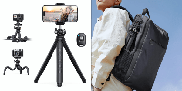 A selfie stick with a phone on it