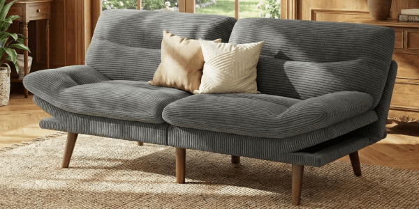A couch with pillows on it