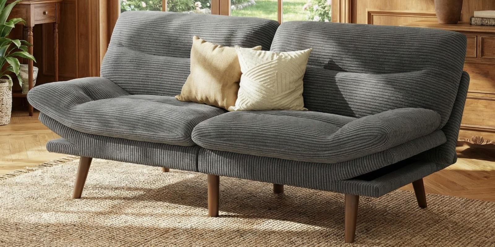 A couch with pillows on it