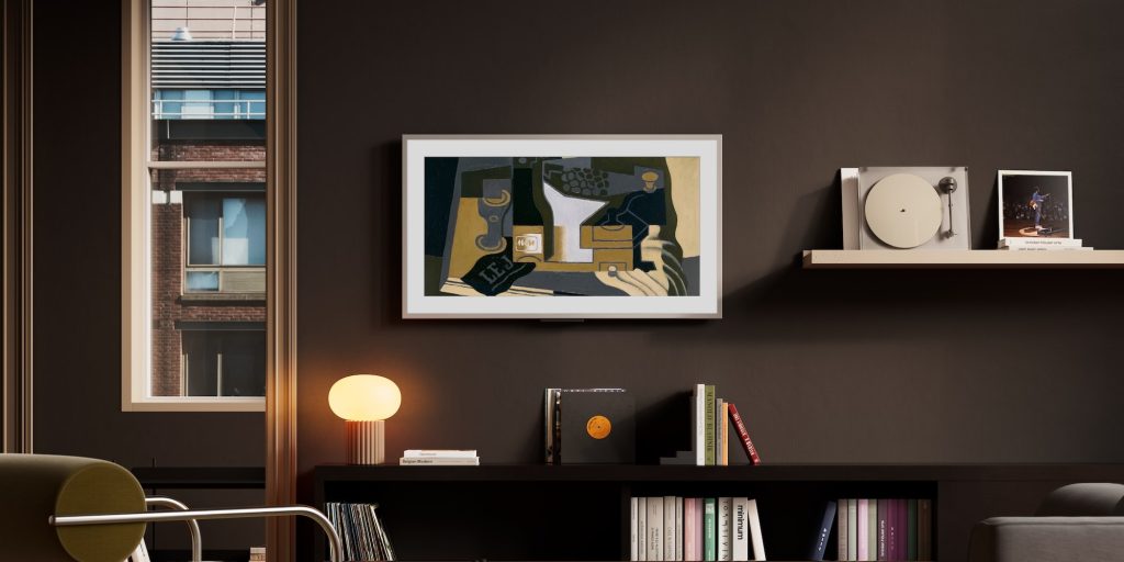 A framed picture on a wall