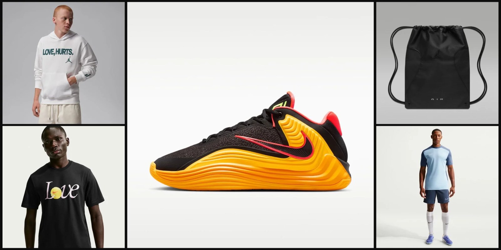 A black and yellow shoe