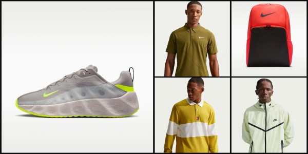 A collage of a man wearing a polo shirt and a pair of shoes