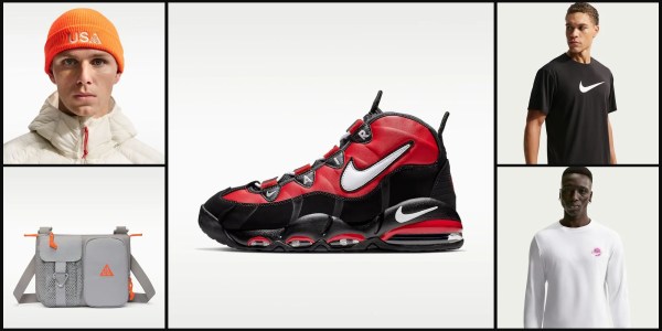 A red and black shoe