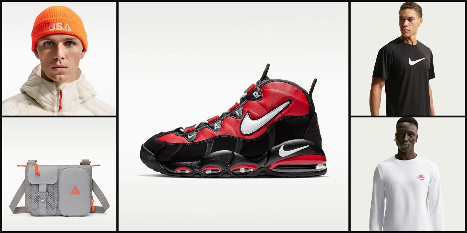 A red and black shoe