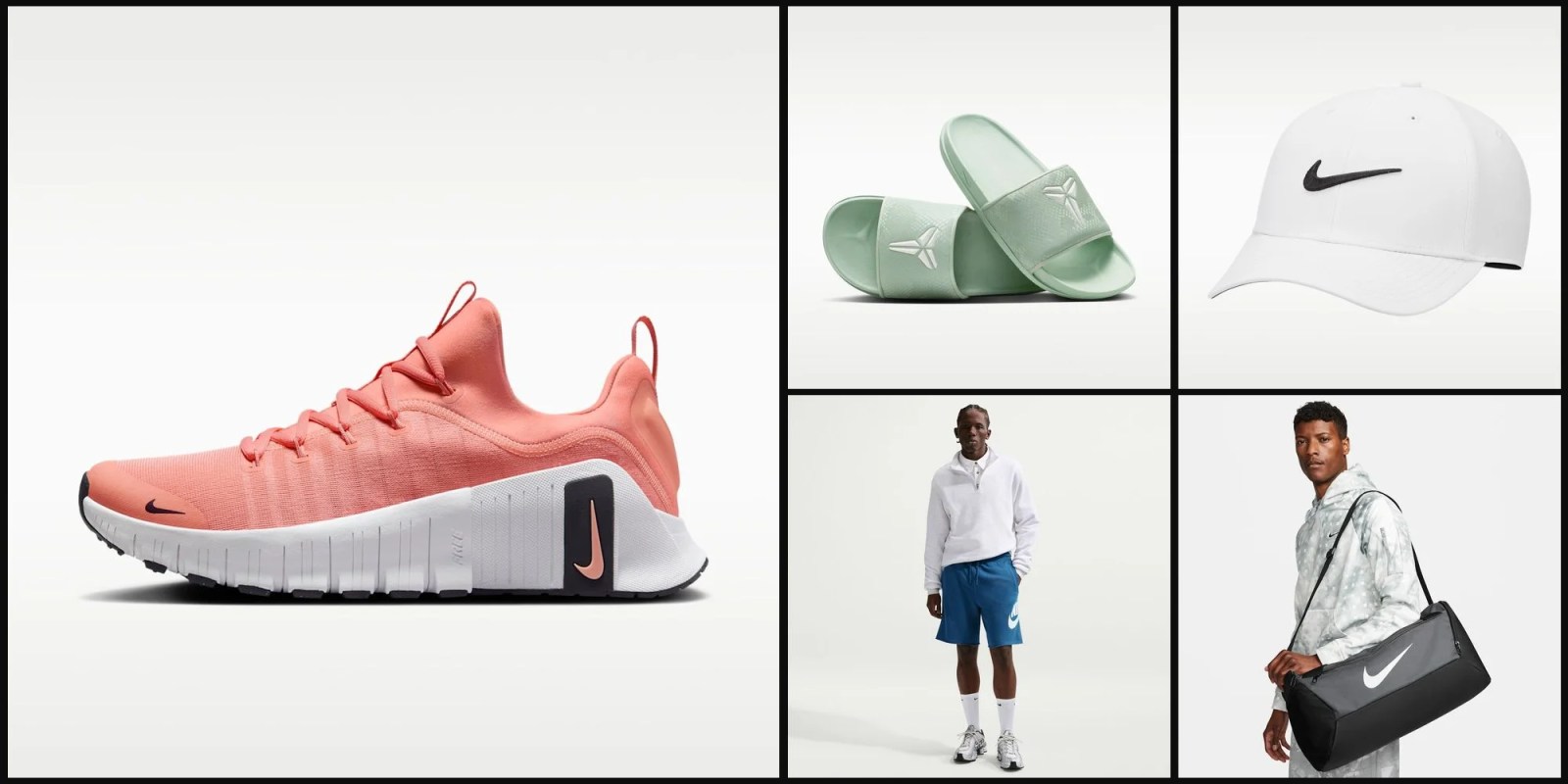 A collage of a man and a pair of shoes