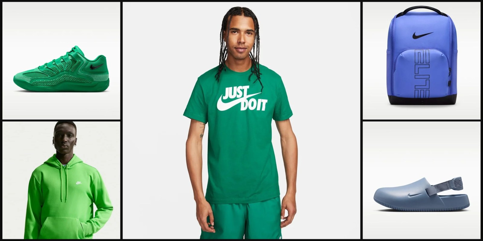 A man wearing a green shirt