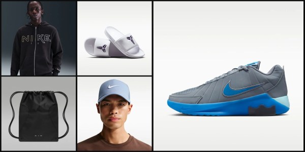 A collage of a man wearing a hat and shoes