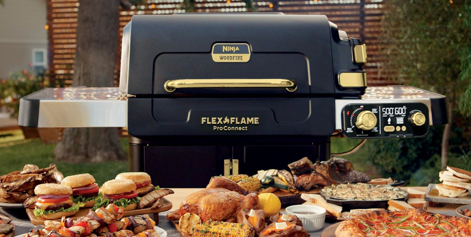 A grill with food on it