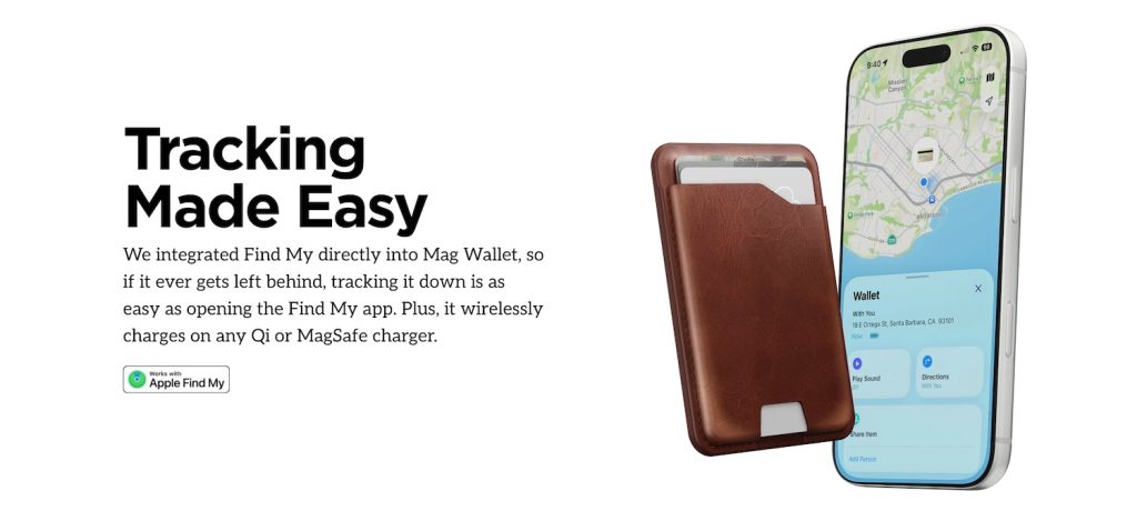 A brown leather case with a card in it