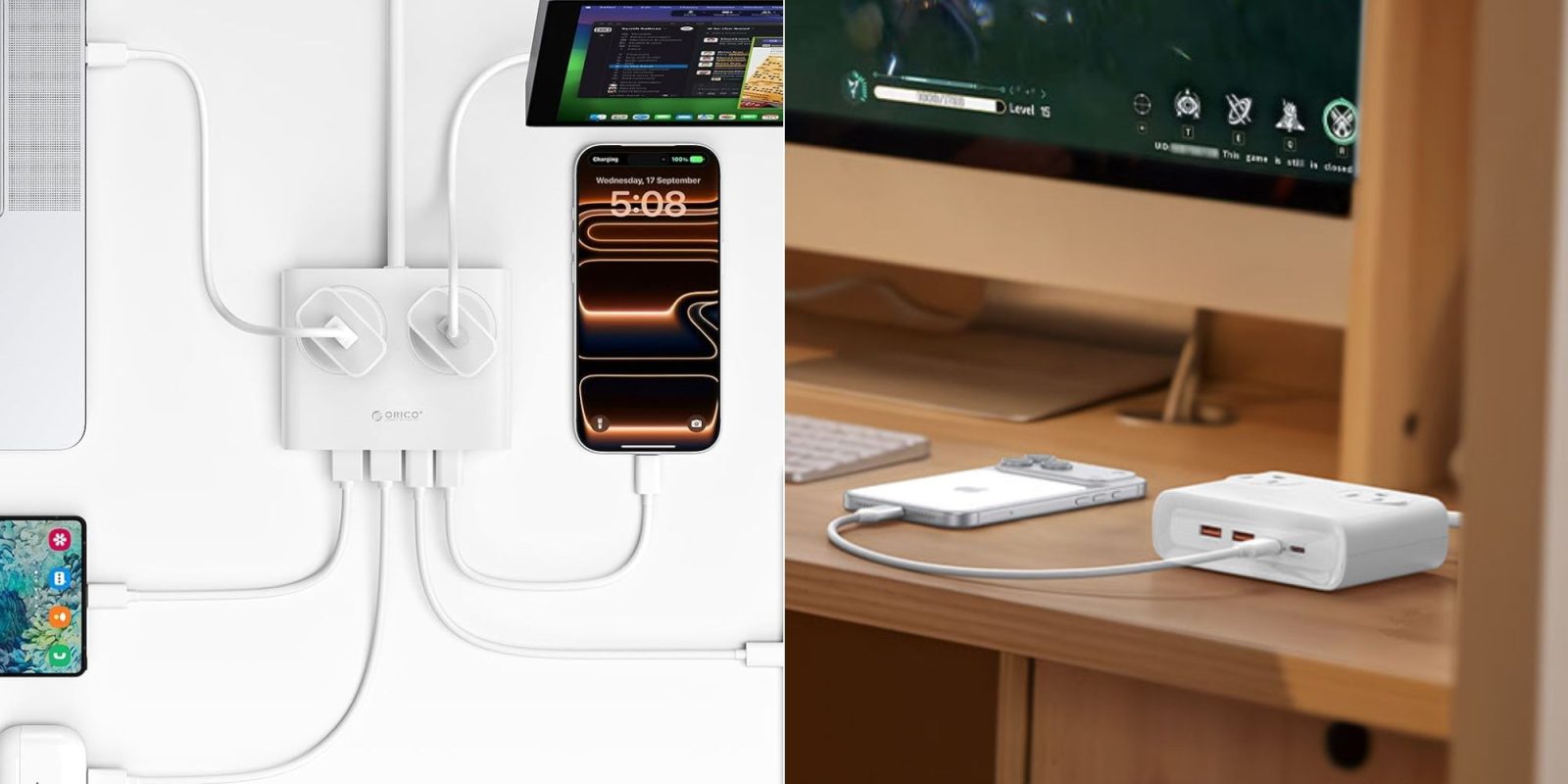 Image showing renders of ORICO's 8-in-1 power strip.