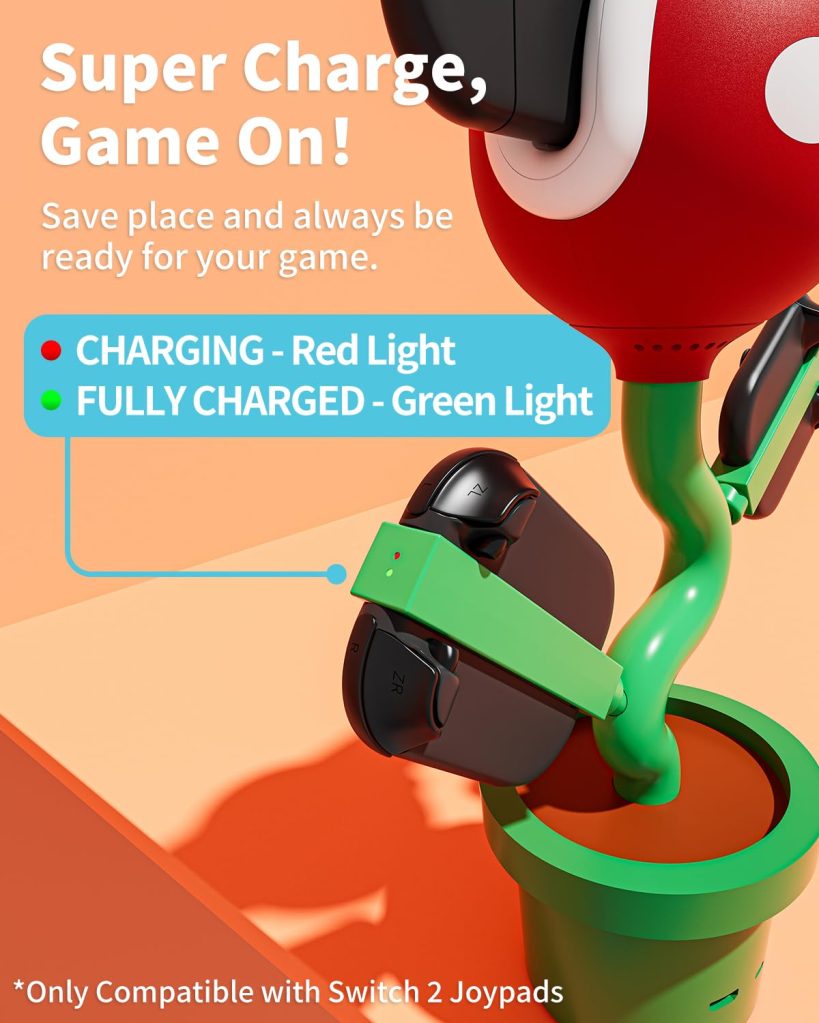 A cartoon plant with a black and red object