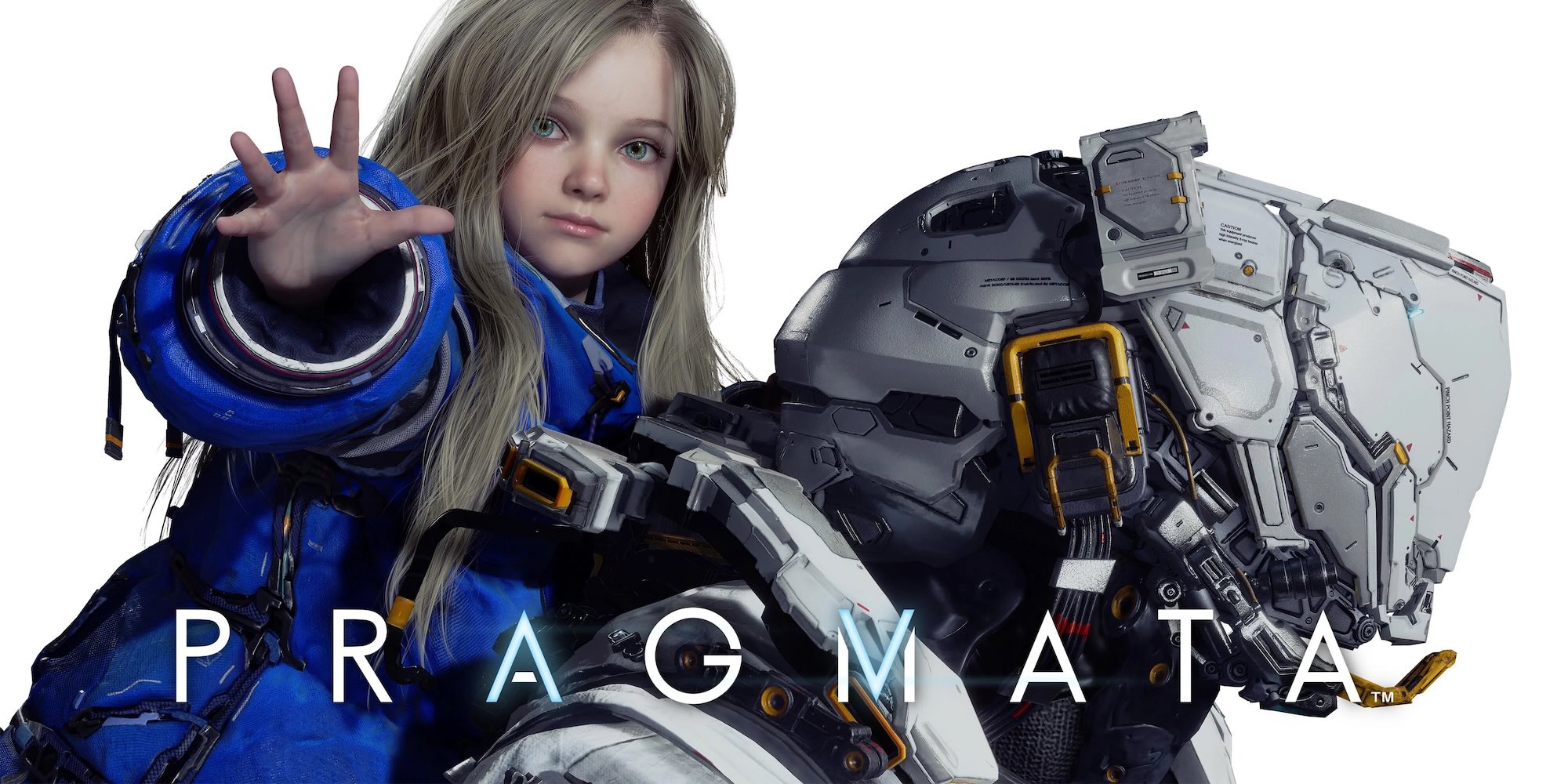 A girl holding up a hand with a robot