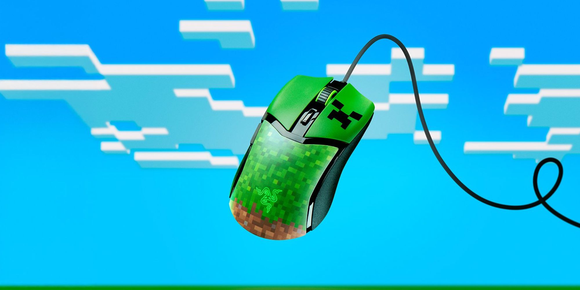 A computer mouse with a pixelated design