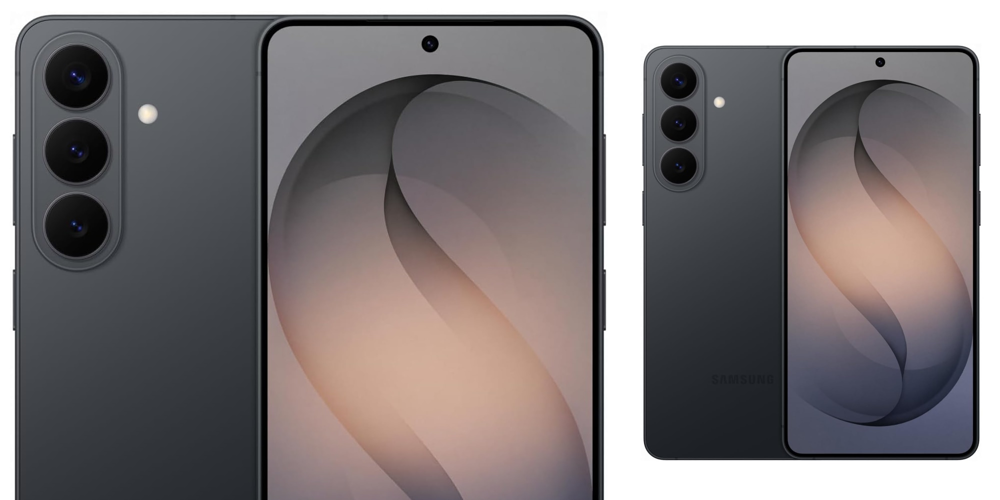 A front and back side of a cell phone