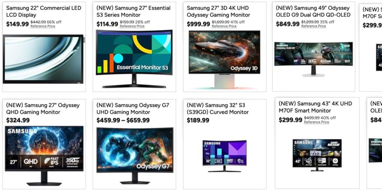 An image listings from Woot's Samsung monitor sale.