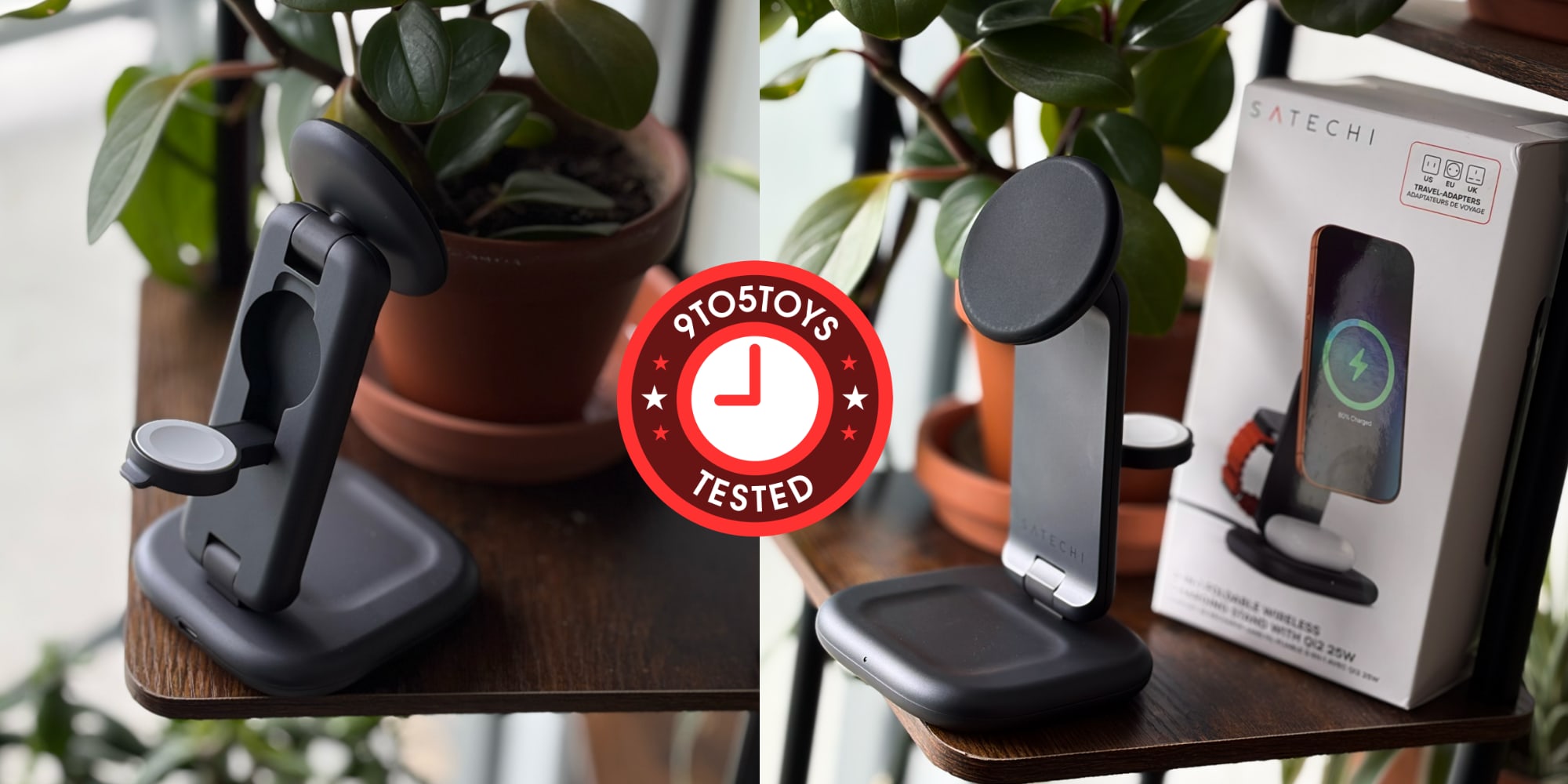 A black device on a table