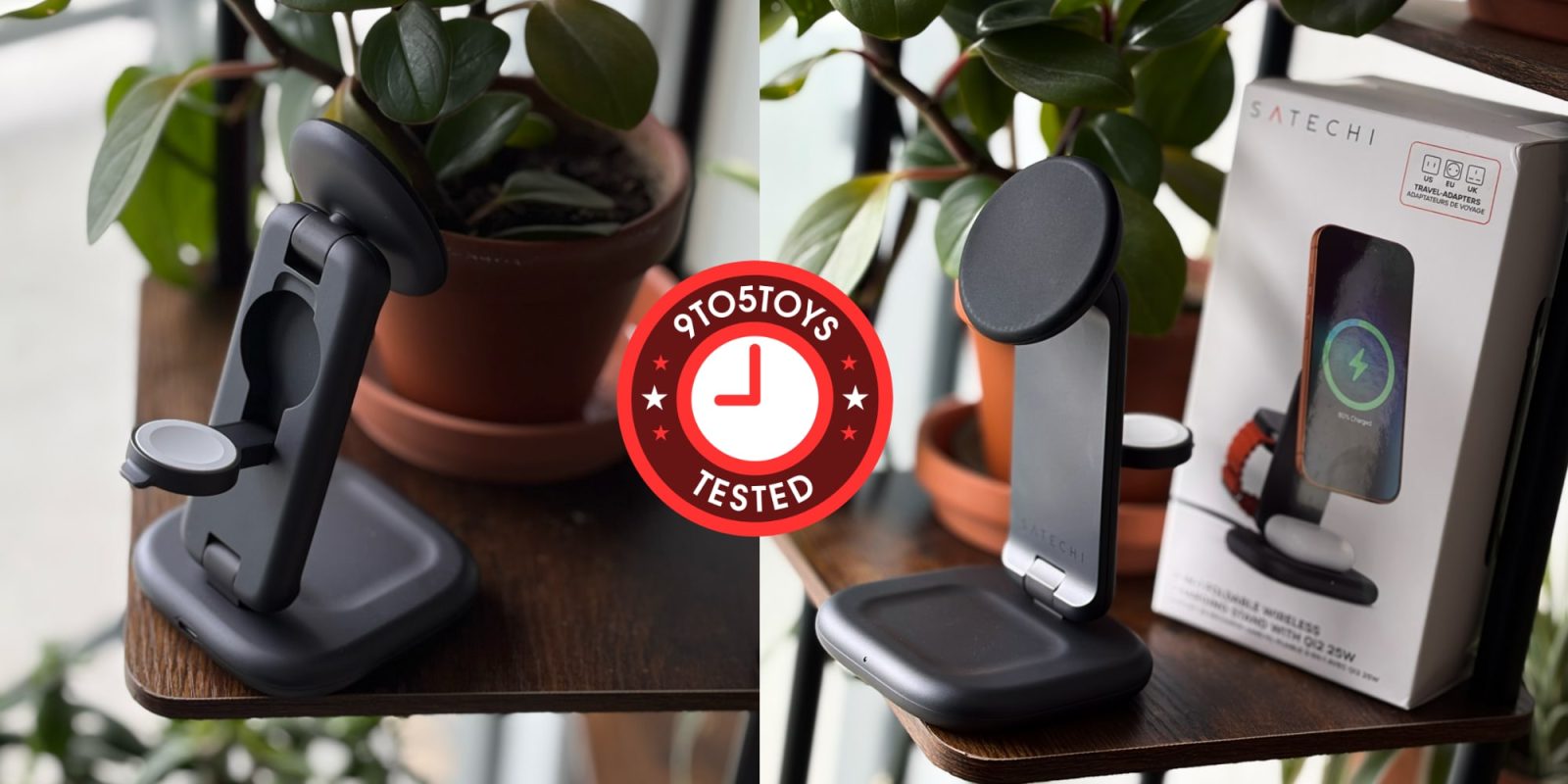 A black device on a table