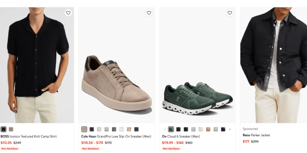 A screenshot of a shoe shop