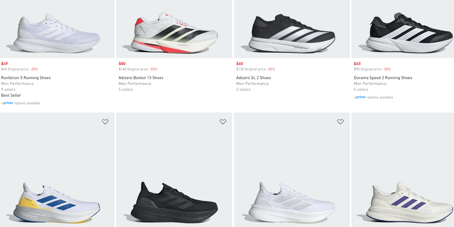 A screenshot of a shoe store