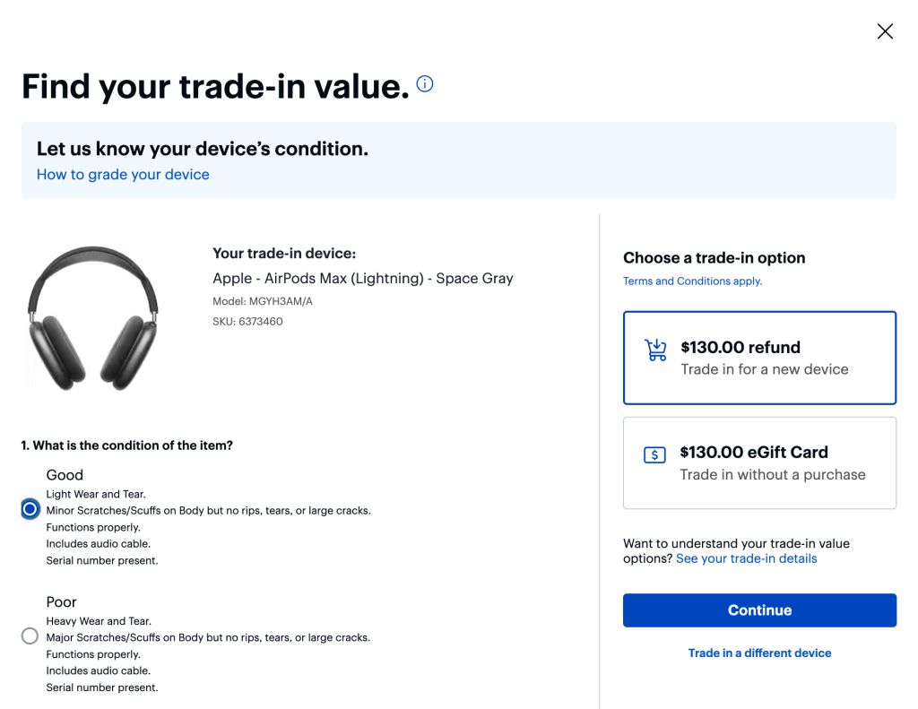 A screenshot of a product page