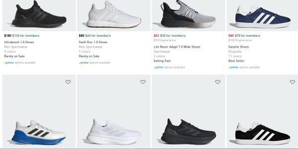 A screenshot of a shoe shop