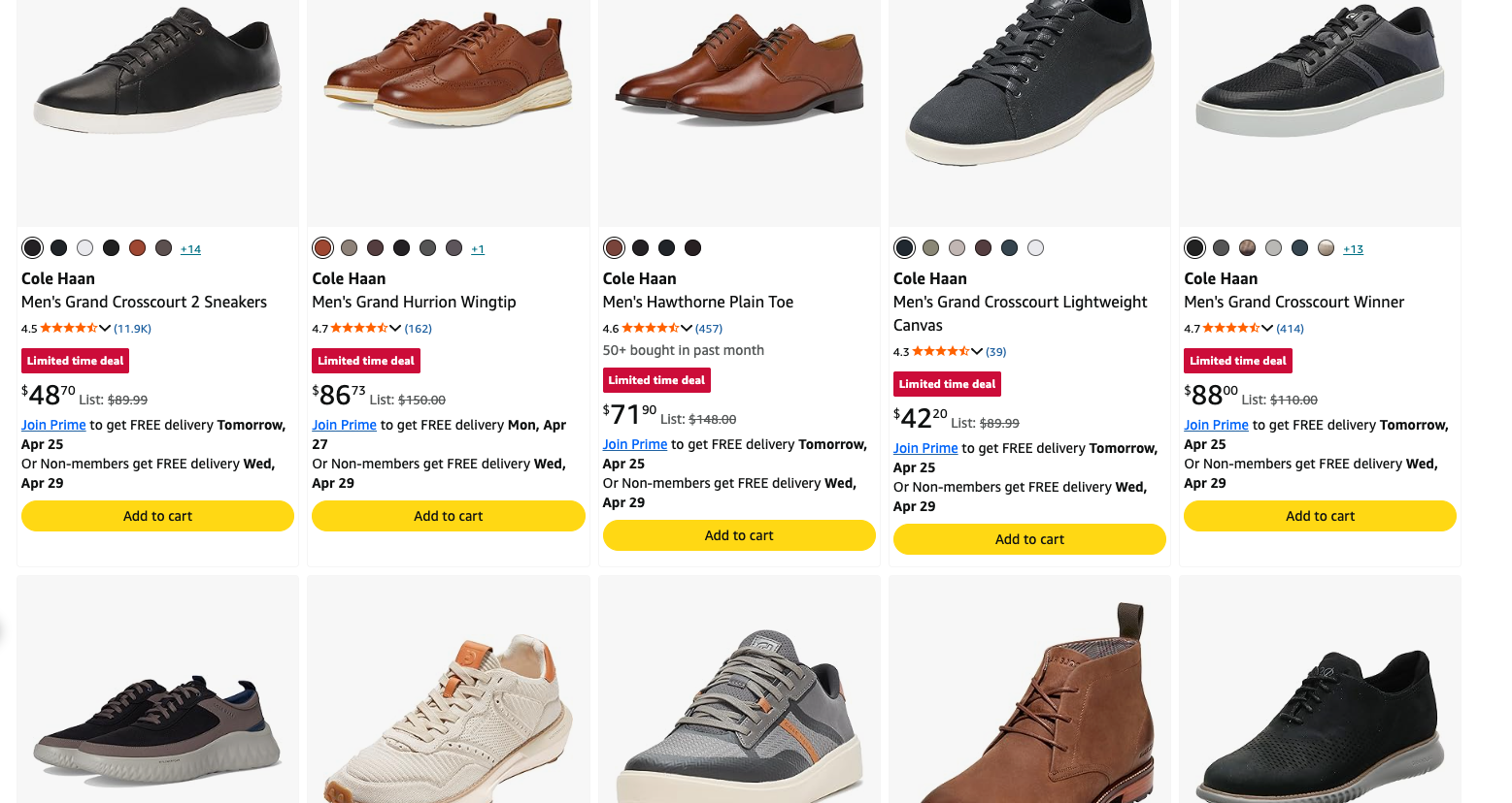 A screenshot of a shoe shop