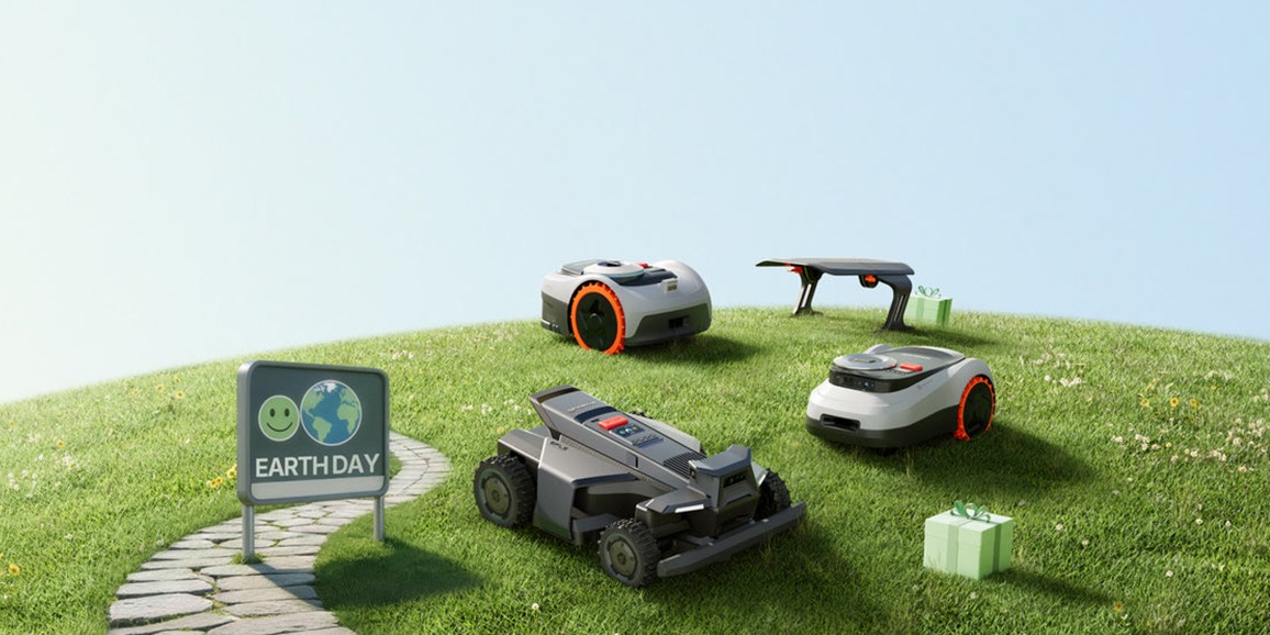 A lawnmowers on a grassy hill
