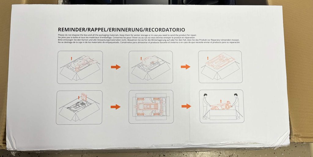 A white box with instructions on it