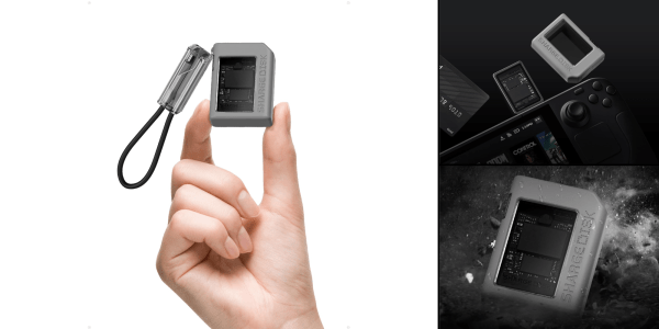 A hand holding a device