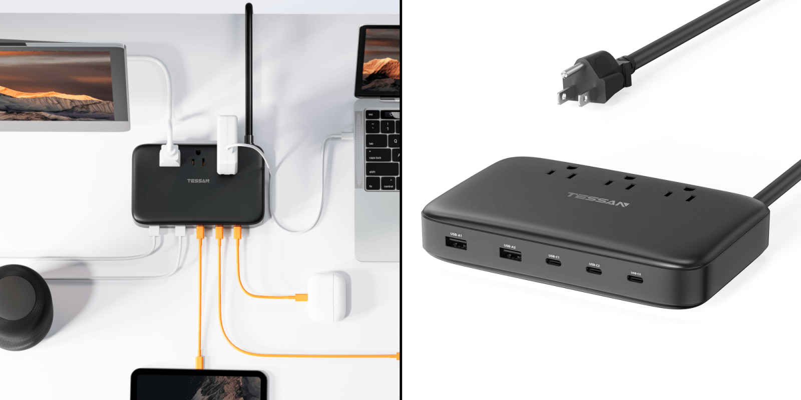 A black device with a white background