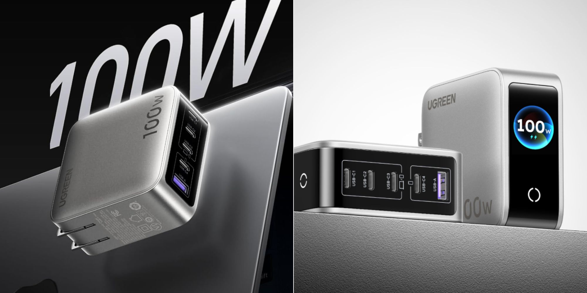 Image showing renders of UGREEN's Nexode Pro 100W charger.