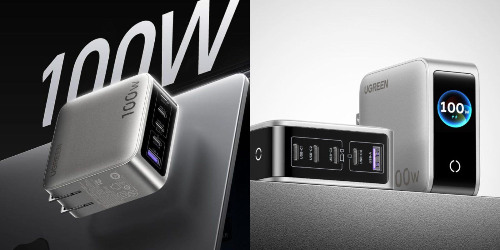 Image showing renders of UGREEN's Nexode Pro 100W charger.