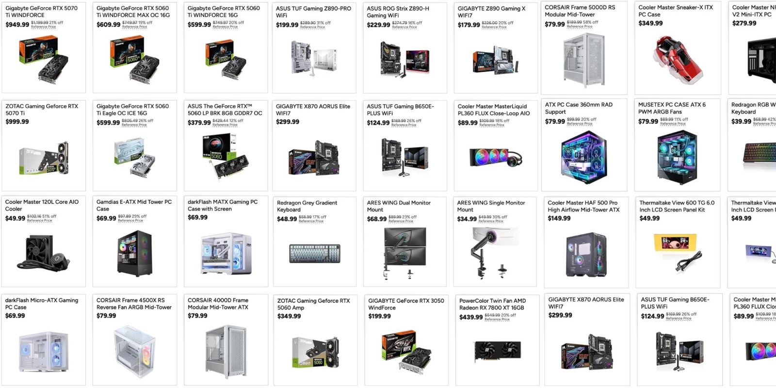 A screenshot of a computer parts