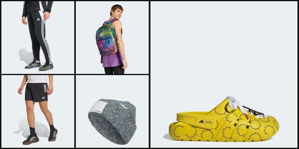 A collage of a man wearing a backpack and a hat