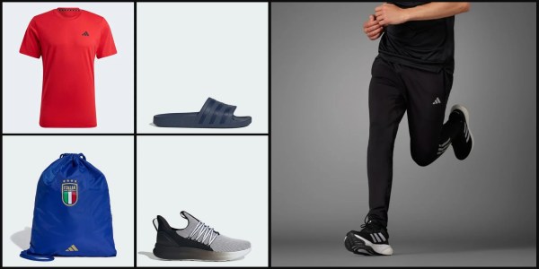 A collage of a man's shoes