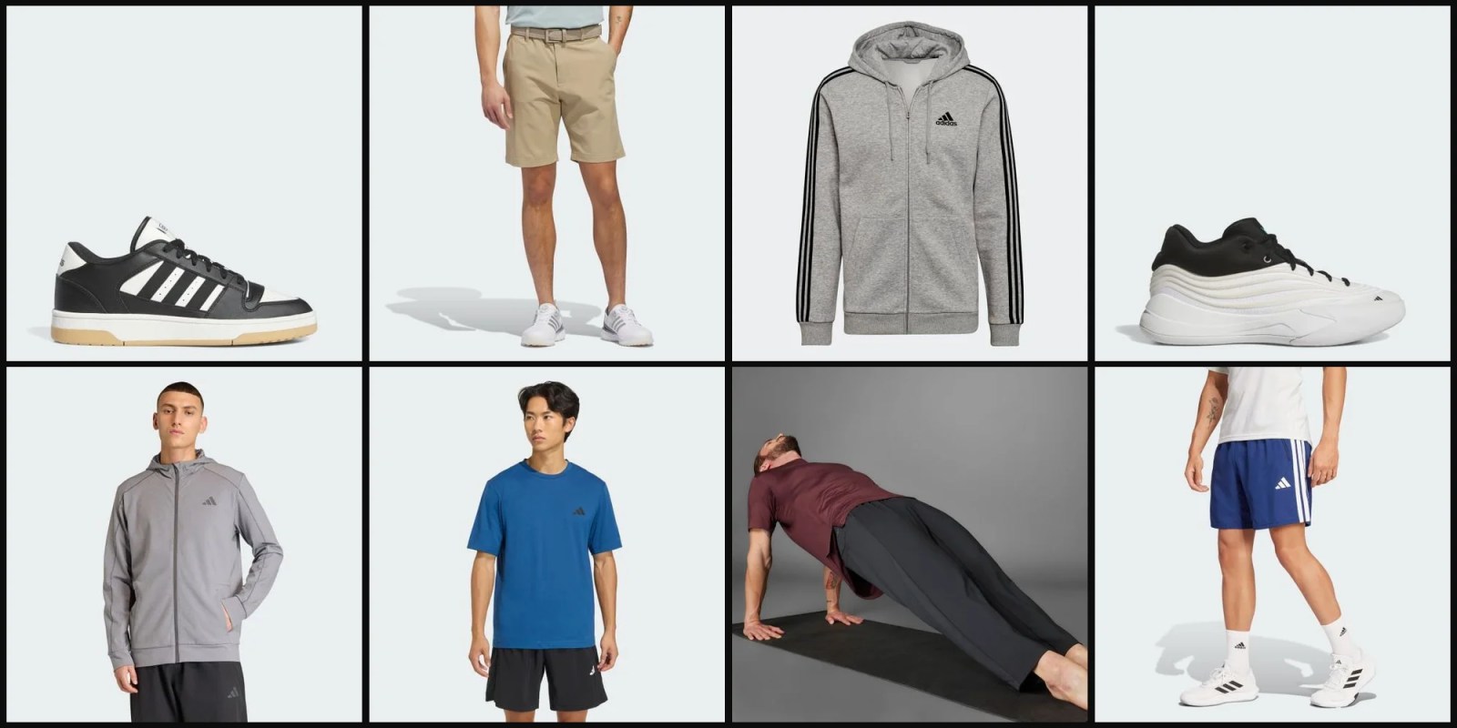 A collage of men wearing sports clothes