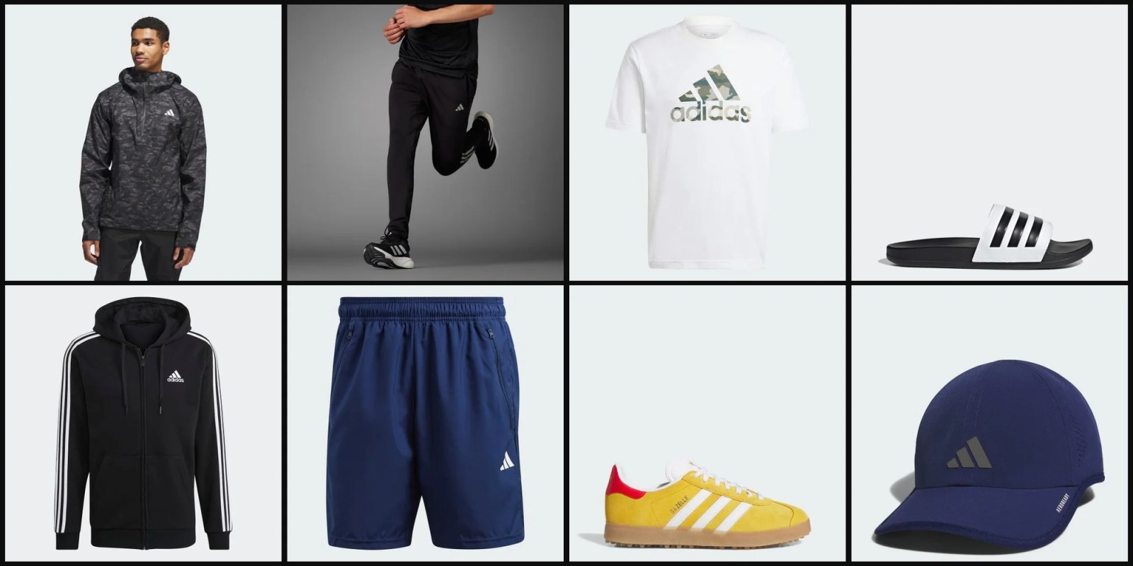 A collage of a man running