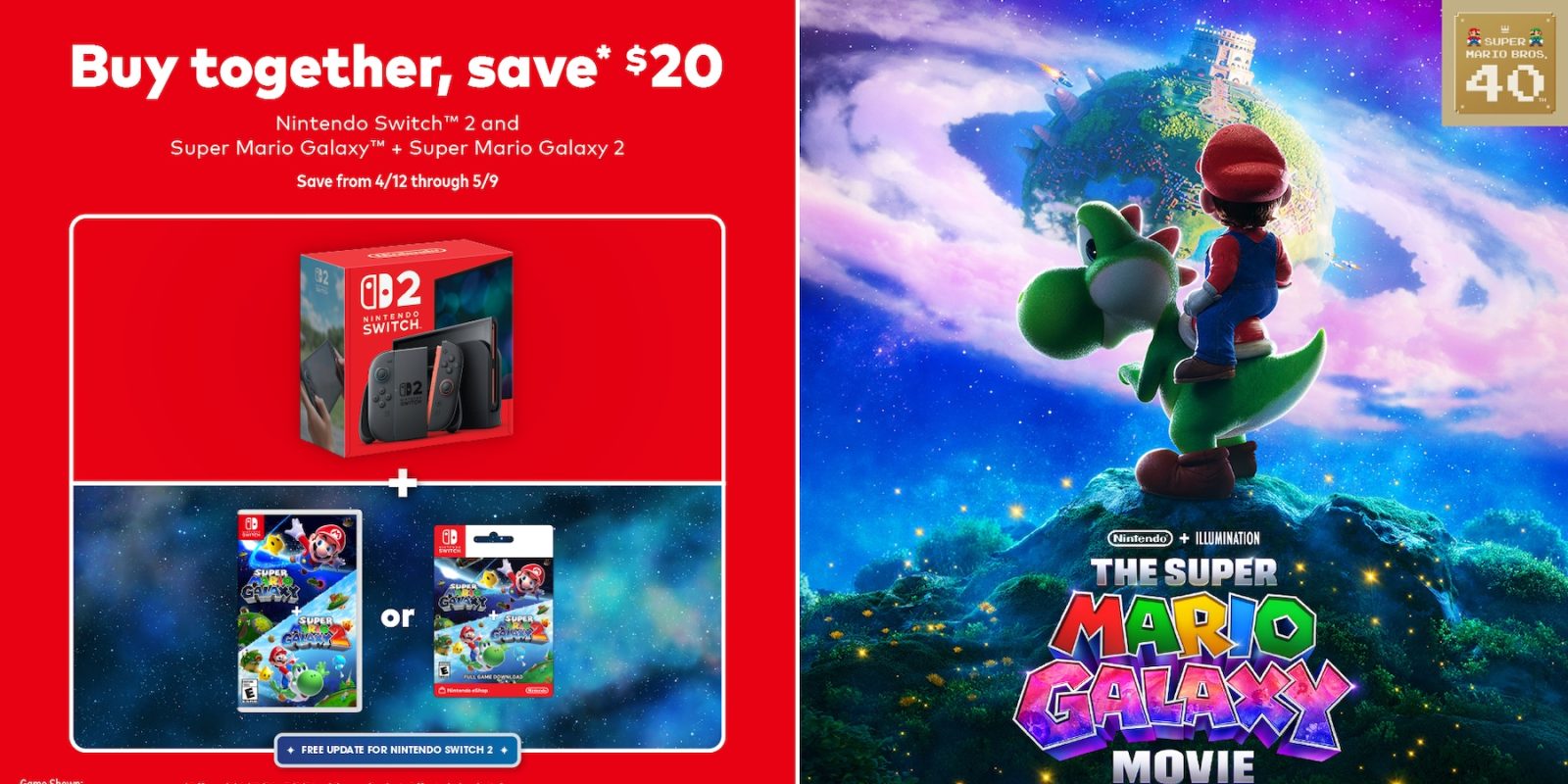 A video game advertisement with a green cartoon character