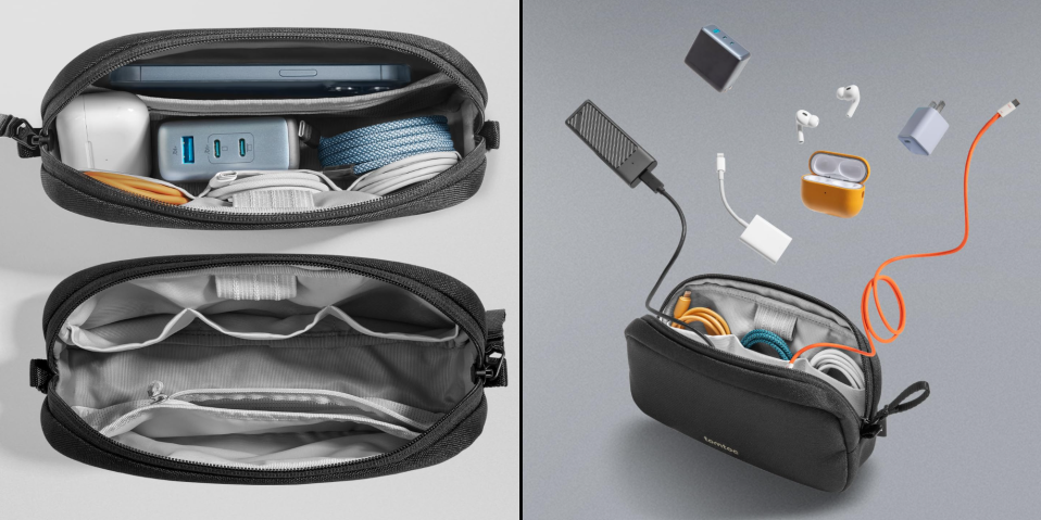 A bag with cables and wires