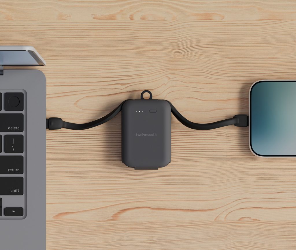 A laptop and a power bank connected to a laptop