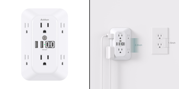 A close up of a wall outlet