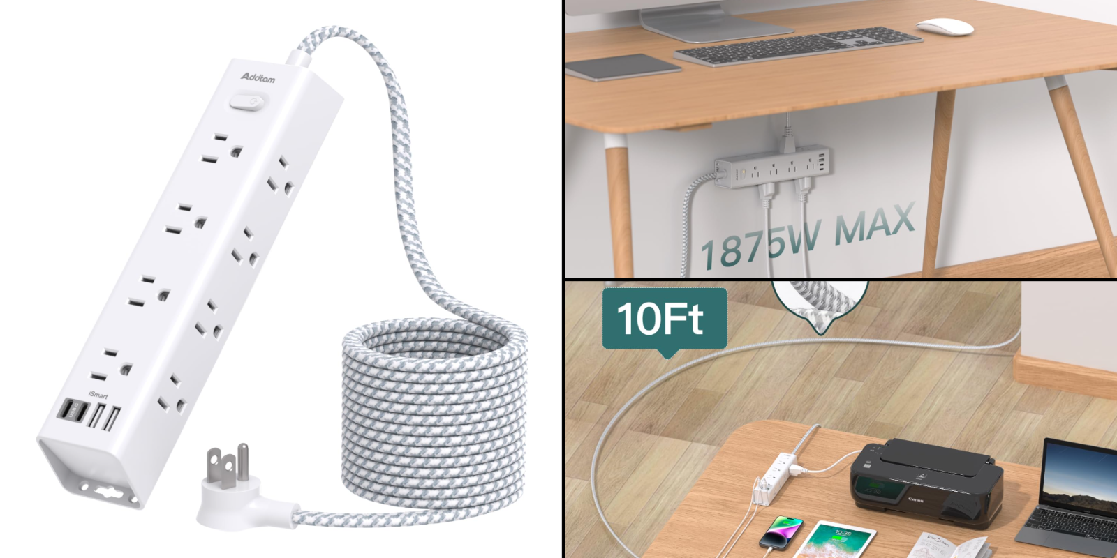 A white cord with a cord attached to it