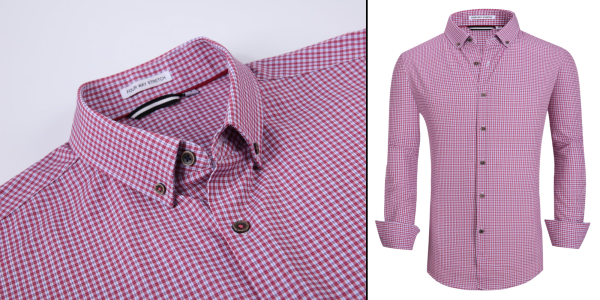 A red and white checkered shirt
